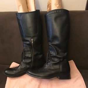 FRYE long boots with front short lace SIZE US6.5
